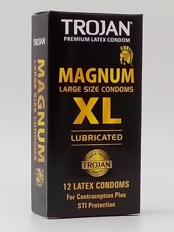 Trojan Magnum Condoms 12 Count - Lubricated Latex Large Size Condoms